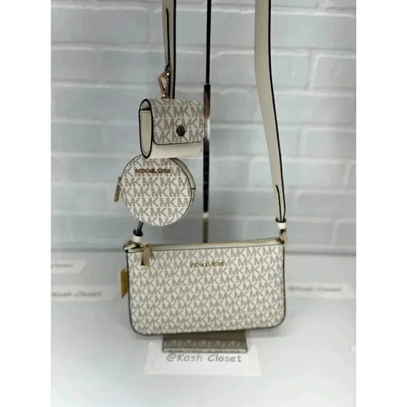 Michael Kors Handbags - Michael Kors JST Small Crossbody With Tech Attach - Light Cream Multi